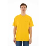 Ar-ma Erkek Bisiklet Yaka Tişört Yazi Baskili Örme Kumaş Oversize%100 Pamuk 30/1 Penye Süprem Y25344403101 Sarı-S2