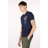 Ar-ma Erkek Bisiklet Yaka Tişört Yazi Baskili Örme Kumaş Regular Fit%100 Pamuk 30/1 Penye Süprem Y22344401001 Lacivert-L1