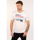 Ar-ma Erkek Bisiklet Yaka Tişört Yazi Baskili Örme Kumaş Regular Fit%100 Pamuk 30/1 Penye Süprem Y22344402101 Beyaz-B1