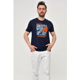 Ar-ma Erkek Bisiklet Yaka Tişört Yazi Baskili Örme Kumaş Regular Fit%100 Pamuk 30/1 Penye Süprem Y22344402501 Lacivert-L1