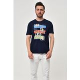 Ar-ma Erkek Bisiklet Yaka Tişört Yazi Baskili Örme Kumaş Regular Fit%100 Pamuk 30/1 Penye Süprem Y22344402601 Lacivert-L1