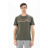 Ar-ma Erkek Bisiklet Yaka Tişört Yazi Baskili Örme Kumaş Regular Fit%100 Pamuk 30/1 Penye Süprem Y25344404501 Haki-H1
