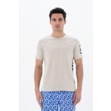 Ar-ma Erkek Bisiklet Yaka Tişört Yazi Baskili Örme Kumaş Regular Fit%100 Pamuk 30/1 Penye Süprem Y25344404701 Bej-B1