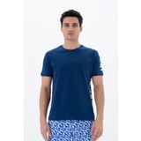 Ar-ma Erkek Bisiklet Yaka Tişört Yazi Baskili Örme Kumaş Regular Fit%100 Pamuk 30/1 Penye Süprem Y25344404701 İndigo-İ1