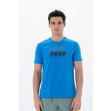 Ar-ma Erkek Bisiklet Yaka Tişört Yazi Baskili Örme Kumaş Regular Fit%100 Pamuk 30/1 Penye Süprem Y25344404801 Mavi-M2
