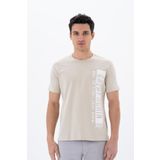 Ar-ma Erkek Bisiklet Yaka Tişört Yazi Baskili Örme Kumaş Regular Fit%100 Pamuk 30/1 Penye Süprem Y25344405101 Bej-B1