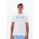 Ar-ma Erkek Bisiklet Yaka Tişört Yazi Baskili Örme Kumaş Regular Fit%100 Pamuk 30/1 Penye Süprem Y25344405901 Beyaz-B1
