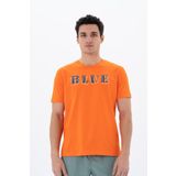 Ar-ma Erkek Bisiklet Yaka Tişört Yazi Baskili Örme Kumaş Regular Fit%100 Pamuk 30/1 Penye Süprem Y25344405901 Turuncu-T1