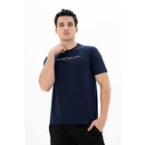 Ar-ma Erkek Bisiklet Yaka Tişört Yazi Baskili Örme Kumaş Regular Fit%48 Pamuk%48 Modal%4 Elastan 32/1 Penye Modal Full Elastan Süprem Y25344470901 Lacivert-L1