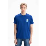 Ar-ma Erkek Bisiklet Yaka Tişört Yazi Baskili Örme Kumaş Regular Fit%48 Pamuk%48 Modal%4 Elastan 32/1 Penye Modal Full Elastan Süprem Y27344471801 Lacivert-L2