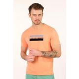 Ar-ma Erkek Bisiklet Yaka Tişört Yazi Baskili Örme Kumaş Slim Fit%93 Pamuk%7 Elastan 36/1 Full Elastan Süprem Y22344450101 Pembe-P2