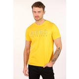 Ar-ma Erkek Bisiklet Yaka Tişört Yazi Baskili Örme Kumaş Slim Fit%93 Pamuk%7 Elastan 36/1 Full Elastan Süprem Y22344450501 Sarı-S1