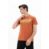 Ar-ma Erkek Bisiklet Yaka Tişört Yazi Baskili Örme Kumaş Slim Fit%93 Pamuk%7 Elastan 36/1 Full Elastan Süprem Y25344452201 Pembe-P4