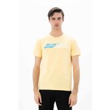 Ar-ma Erkek Bisiklet Yaka Tişört Yazi Baskili Örme Kumaş Slim Fit%93 Pamuk%7 Elastan 36/1 Full Elastan Süprem Y25344452401 Sarı-S1