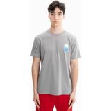 Ar-ma Erkek Bisiklet Yaka Tişört Yazi Baskili Regular Fit Penye Full Süprem Y27344471801 - Gri-GR130 - XXL