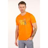 Ar-ma Erkek Bisiklet Yaka Tişört Yazi Baskili Regular Fit Penye Süprem Y22344400501 - XL - Turuncu