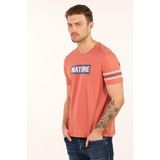 Ar-ma Erkek Bisiklet Yaka Tişört Yazi Baskili Regular Fit Penye Süprem Y22344400801 - 5MM-Pembe - 2XL