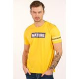 Ar-ma Erkek Bisiklet Yaka Tişört Yazi Baskili Regular Fit Penye Süprem Y22344400801 - Sarı - 2XL