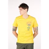 Ar-ma Erkek Bisiklet Yaka Tişört Yazi Baskili Regular Fit Penye Süprem Y22344401001 - Sarı - 2XL