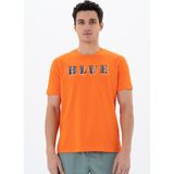 Ar-ma Erkek Bisiklet Yaka Tişört Yazi Baskili Regular Fit Penye Süprem Y25344405901 - Turuncu - 2XL