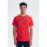 Ar-ma Erkek Bisiklet Yaka Tişört Yazi Baskili Regular Fit Penye Süprem Y27344407701 - Pembe-PN101