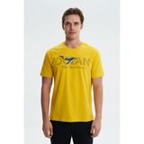 Ar-ma Erkek Bisiklet Yaka Tişört Yazi Baskili Regular Fit Penye Süprem Y27344407701 - Sarı-S2 - 2XL
