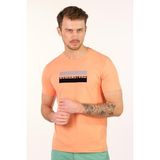 Ar-ma Erkek Bisiklet Yaka Tişört Yazi Baskili Slim Fit Full Süprem Y22344450101 - 50P-Pembe