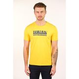 Ar-ma Erkek Bisiklet Yaka Tişört Yazi Baskili Slim Fit Full Süprem Y22344450801 - Sarı - 2XL