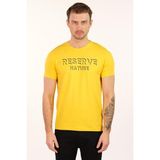 Ar-ma Erkek Bisiklet Yaka Tişört Yazi Baskili Slim Fit Full Süprem Y22344451001 - Sarı