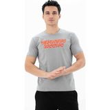 Ar-ma Erkek Bisiklet Yaka Tişört Yazi Baskili Slim Fit Full Süprem Y25344452001 - XL - Gri-GR130