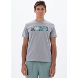 Ar-ma Erkek Bisiklet Yaka Tişört Yazi Baskili Slim Fit Full Süprem Y25344452101 - Gri-GR130