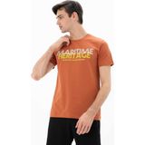 Ar-ma Erkek Bisiklet Yaka Tişört Yazi Baskili Slim Fit Full Süprem Y25344452201 - XL - 5MM-Pembe