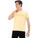 Ar-ma Erkek Bisiklet Yaka Tişört Yazi Baskili Slim Fit Full Süprem Y25344452201 - XL - Sarı