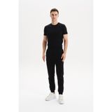 Ar-ma Erkek Eşofman Alti Baskisiz Basic Yandan Fermuar Cepli Arkadan Cepsiz Lastikli Dar Paça Örme Kumaş Büyük Beden%70 Pamuk%30 Polyester 30/1 Şardonlu Üç İplik K30174849802 Siyah-S1