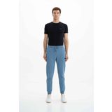 Ar-ma Erkek Eşofman Alti Baskisiz Basic Yandan Fermuarsiz Ve Arkalar Fermuar Cepli Lastikli Dar Paça Örme Kumaş Regular Fit%70 Pamuk%30 Polyester 30/1 Şardonlu Üç İplik K26174680001 Mavi-M2