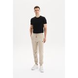 Ar-ma Erkek Eşofman Alti Baskisiz Basic Yandan Fermuarsiz Ve Arkalar Fermuar Cepli Lastikli Dar Paça Örme Kumaş Regular Fit%70 Pamuk%30 Polyester 30/1 Şardonlu Üç İplik K30174681502 Bej-B1