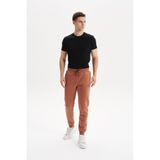 Ar-ma Erkek Eşofman Alti Baskisiz Basic Yandan Fermuarsiz Ve Arkalar Fermuar Cepli Lastikli Dar Paça Örme Kumaş Regular Fit%70 Pamuk%30 Polyester 30/1 Şardonlu Üç İplik K30174681502 Kahverengi-K6