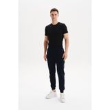 Ar-ma Erkek Eşofman Alti Baskisiz Basic Yandan Ve Arkadan Fermuar Cepli Lastikli Dar Paça Örme Kumaş Regular Fit%70 Pamuk%30 Polyester 30/1 Şardonlu Üç İplik K30174681602 Lacivert-L1