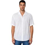 Ar-ma Erkek Gömlek Basic Baskisiz Düğme Kapamali Cepsiz Kisa Kollu Gömlek Regular Fit Y31485118202 - Beyaz - 2XL