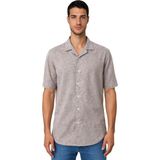 Ar-ma Erkek Gömlek Basic Baskisiz Düğme Kapamali Cepsiz Kisa Kollu Gömlek Regular Fit Y31485118202 - Kahverengi