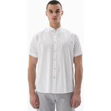 Ar-ma Erkek Gömlek Basic Baskisiz Düğme Kapamali Cepsiz Kisa Kollu Hakim Yaka Gömlek Regular Fit Y25485116601 - Beyaz