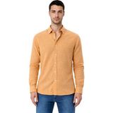 Ar-ma Erkek Gömlek Baskisiz Basic Düğme Kapamali Cepsiz Uzun Kollu Gömlek Regular Fit Y31485118002 - Turuncu - 2XL
