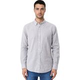 Ar-ma Erkek Gömlek Baskisiz Basic Düğme Kapamali Cepsiz Uzun Kollu Gömlek Regular Fit Y31485118102 - Gri-GR130