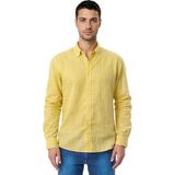Ar-ma Erkek Gömlek Baskisiz Basic Düğme Kapamali Cepsiz Uzun Kollu Gömlek Regular Fit Y31485118102 - Sarı