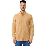 Ar-ma Erkek Gömlek Baskisiz Basic Düğme Kapamali Cepsiz Uzun Kollu Gömlek Regular Fit Y31485118102 - Turuncu - XL