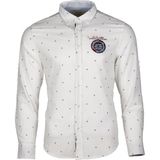 Ar-ma Erkek Gömlek Desenli Düğme Kapamali Cepsiz Uzun Kollu Gömlek Regular Fit Chambre Y9GKD1074 - Beyaz - 2XL