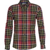 Ar-ma Erkek Gömlek Desenli Düğme Kapamali Cepsiz Uzun Kollu Gömlek Regular Fit Ekose Dokuma Y9GKD1106 - Kırmızı-RD282 - 2XL