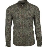 Ar-ma Erkek Gömlek Gofreli Desenli Düğme Kapamali Uzun Kollu Cepsiz Gömlek Regular Fit Poly. Y9GKD1083 - Haki - 2XL