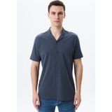 Ar-ma Erkek Gömlek Polo Yaka Kisa Kollu Düğme Kapamali Cepsiz Gömlek Regular Fit Çift Toplama Penye Pike Y25374351101 - Gri-GR158 - XL