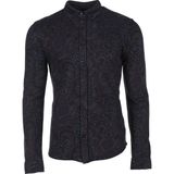 Ar-ma Erkek Gömlek Şal Desenli Düğme Kapamali Uzun Kollu Cepsiz Gömlek Regular Fit Tek Toplama Licrali Pike K8GKO1050 - Bordo - XL